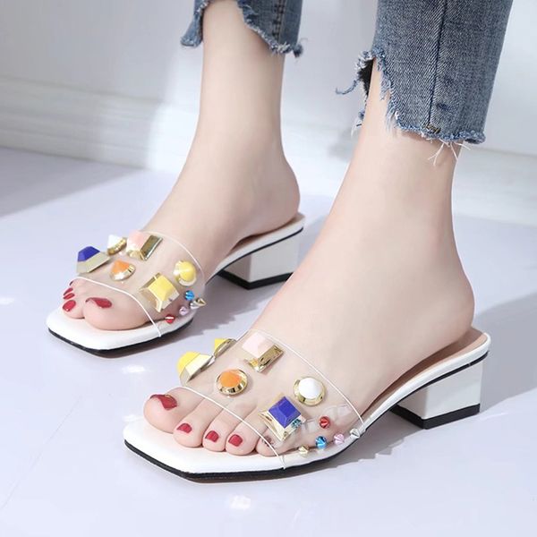 transparent women flat slippers rivet summer slip on female flat slippers fashion wear colorful rivets, Black
transparent women flat slippers rivet summer slip on female flat slippers fashion wear colorful rivets, Black