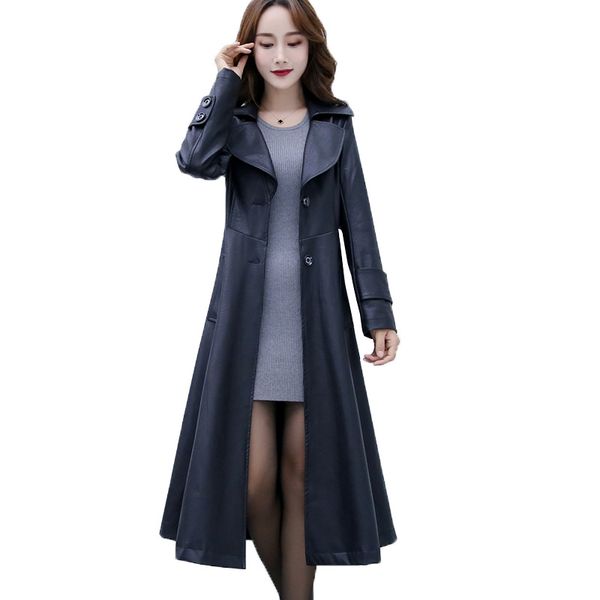 fashion faux leather coat women plus size -6xl long jackets pu leather windbreaker female slim black outerwear g156
fashion faux leather coat women plus size -6xl long jackets pu leather windbreaker female slim black outerwear g156