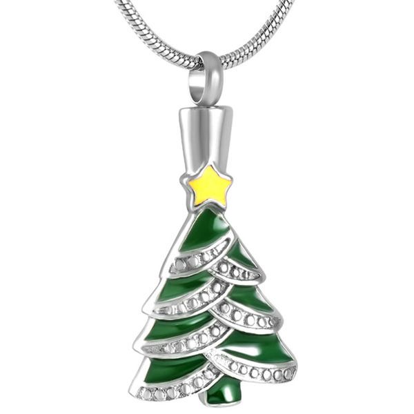 h9101 personalized stainless steel christmas tree keepsake necklace jewelry ashes holder cremation memorial urn pendant for women, Silver
h9101 personalized stainless steel christmas tree keepsake necklace jewelry ashes holder cremation memorial urn pendant for women, Silver