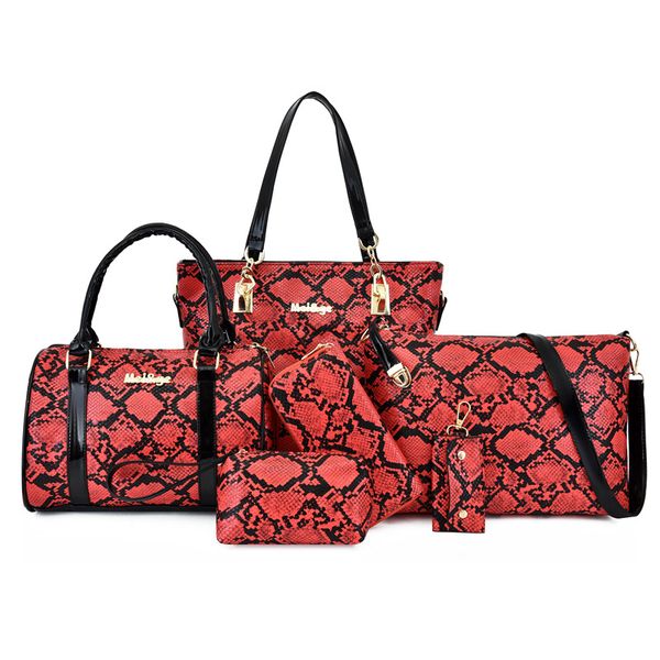 fashion retro women's bag 6 piece set snake pattern pu leather composite bag ladies large shoulder messenger handbag #197506
fashion retro women's bag 6 piece set snake pattern pu leather composite bag ladies large shoulder messenger handbag #197506
