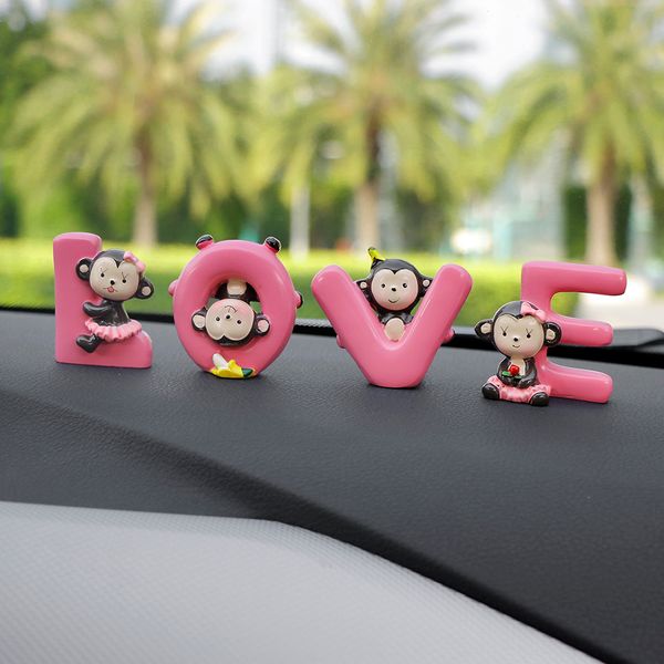 car ornaments 4pcs/lot resin lovely surround love monkey dolls cute automobile decor creative large letters love decoration gift
car ornaments 4pcs/lot resin lovely surround love monkey dolls cute automobile decor creative large letters love decoration gift