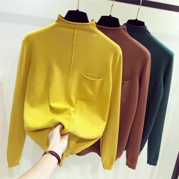 half turtleneck knitted sweater women long sleeve 2020 spring fashion casual female knit solid color 7 colors, White;black
half turtleneck knitted sweater women long sleeve 2020 spring fashion casual female knit solid color 7 colors, White;black