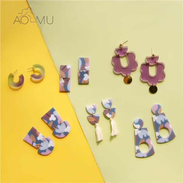 aomu 2020 new summer colorful printing geometric irregular round square acrylic transparent dangler earrings for women jewelry, Silver
aomu 2020 new summer colorful printing geometric irregular round square acrylic transparent dangler earrings for women jewelry, Silver