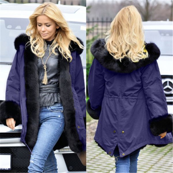 coat winter woolen coat female european station in the long paragraph loose large size cotton clothing women's clothing, Black
coat winter woolen coat female european station in the long paragraph loose large size cotton clothing women's clothing, Black