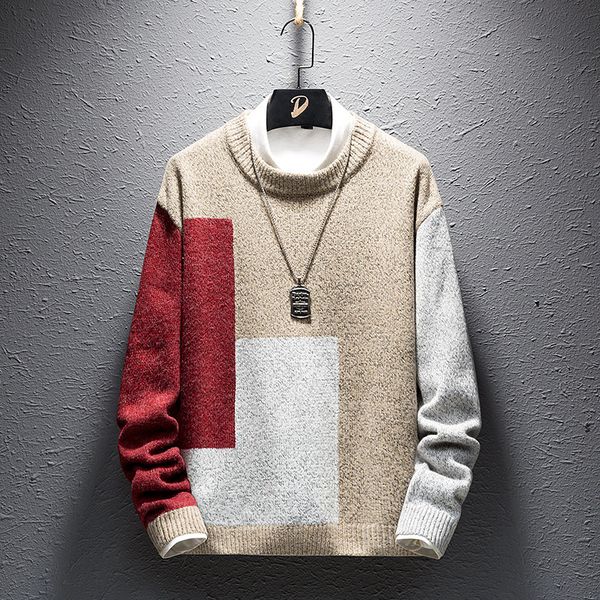 men's wool pullover autumn winter weart thick patchwork o-neck long sleeve quality clothes cotton casual knitted male sweaters, White;black
men's wool pullover autumn winter weart thick patchwork o-neck long sleeve quality clothes cotton casual knitted male sweaters, White;black