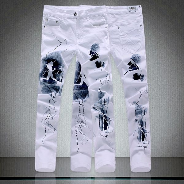 2016 men's brand summer white jeans, cotton casual jeans male big yards stretch pants feet slim trousers, Blue
2016 men's brand summer white jeans, cotton casual jeans male big yards stretch pants feet slim trousers, Blue