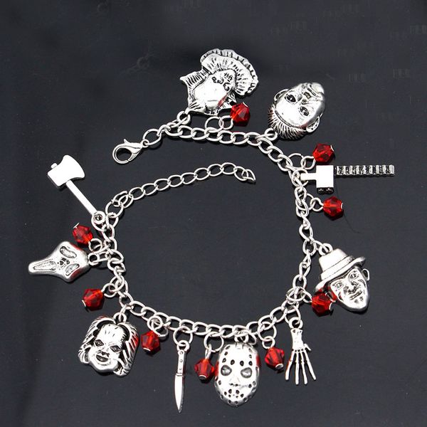 chucky face stephen kings it penny wise jason hockey krueger scream horror charm bracelet women's fashion accessories, Golden;silver
chucky face stephen kings it penny wise jason hockey krueger scream horror charm bracelet women's fashion accessories, Golden;silver