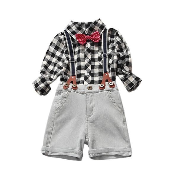 boys summer jeans clothes suits children plaid shirt+denim overalls set boy shorts clothing sets kids 2pcs outfits, White
boys summer jeans clothes suits children plaid shirt+denim overalls set boy shorts clothing sets kids 2pcs outfits, White