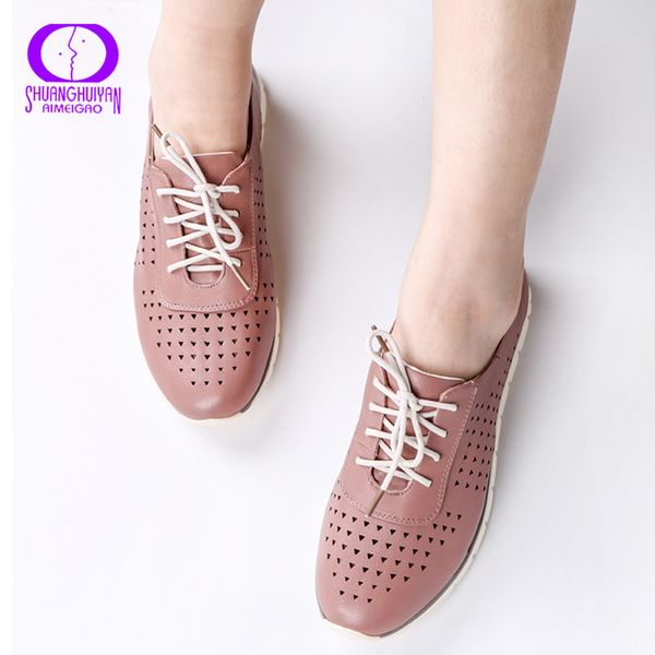 aimeigao 2019 new lace up flats shoes soft leather comfort shoes for women hollow out breathable casual autumn and spring, Black
aimeigao 2019 new lace up flats shoes soft leather comfort shoes for women hollow out breathable casual autumn and spring, Black