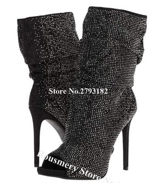 bling bling women fashion peep toe black rhinestone stiletto heel short boots shining crystal high heel ankle booties dress
bling bling women fashion peep toe black rhinestone stiletto heel short boots shining crystal high heel ankle booties dress