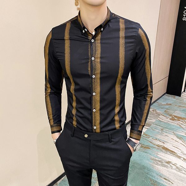 luxury men's shirt slim striped business casual long sleeve dress shirt male new fashion spring shirts soft comfort, White;black
luxury men's shirt slim striped business casual long sleeve dress shirt male new fashion spring shirts soft comfort, White;black