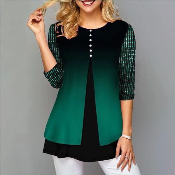 blouse shirt plus size 4xl 5xl women double layer shirt female casual loose 3/4 sleeve tees summer green chiffon shirts, White
blouse shirt plus size 4xl 5xl women double layer shirt female casual loose 3/4 sleeve tees summer green chiffon shirts, White
