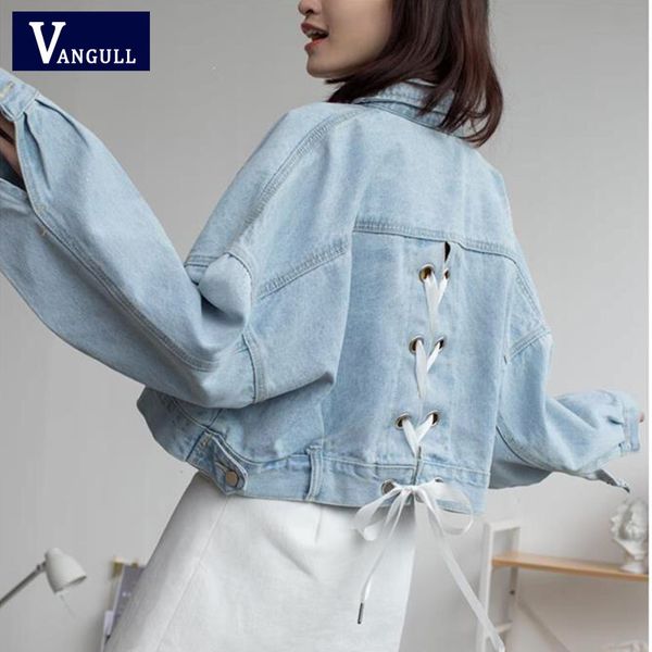vangull lace up ripped denim jacket short single breasted jean jacket 2019 casual women blue coat autumn pockets lady outerwear, Black;brown
vangull lace up ripped denim jacket short single breasted jean jacket 2019 casual women blue coat autumn pockets lady outerwear, Black;brown