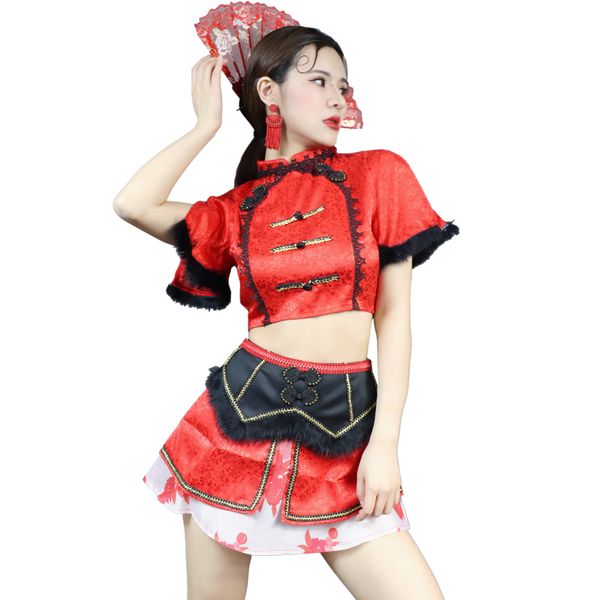nightclub singer ds performance costumes women chinese style adults stage rave pole dance clothing festival outfit lady dn4650, Black;red
nightclub singer ds performance costumes women chinese style adults stage rave pole dance clothing festival outfit lady dn4650, Black;red