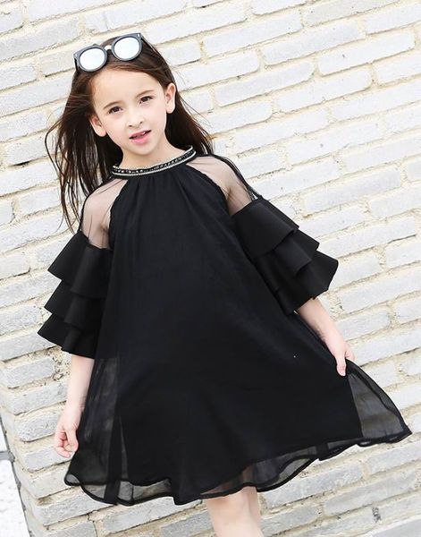 wholesale girl black dress 2020 summer new style round collar gauze flare sleeve princess dress kid clothes e1342, Red;yellow
wholesale girl black dress 2020 summer new style round collar gauze flare sleeve princess dress kid clothes e1342, Red;yellow