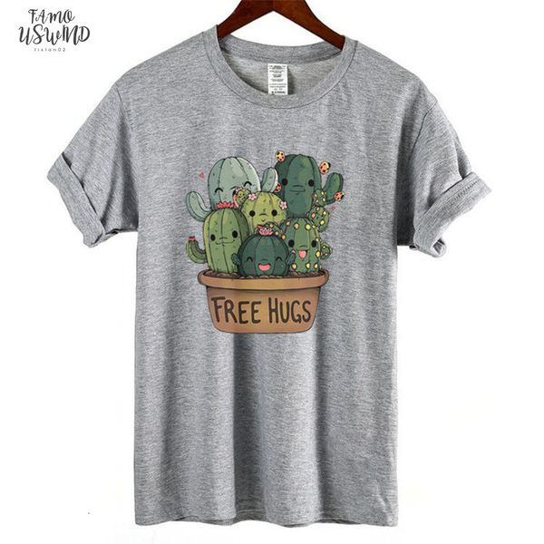 cute cactus hugs printed tshirt women summer style fashion t shirt plus size casual cotton t shirt female, White
cute cactus hugs printed tshirt women summer style fashion t shirt plus size casual cotton t shirt female, White