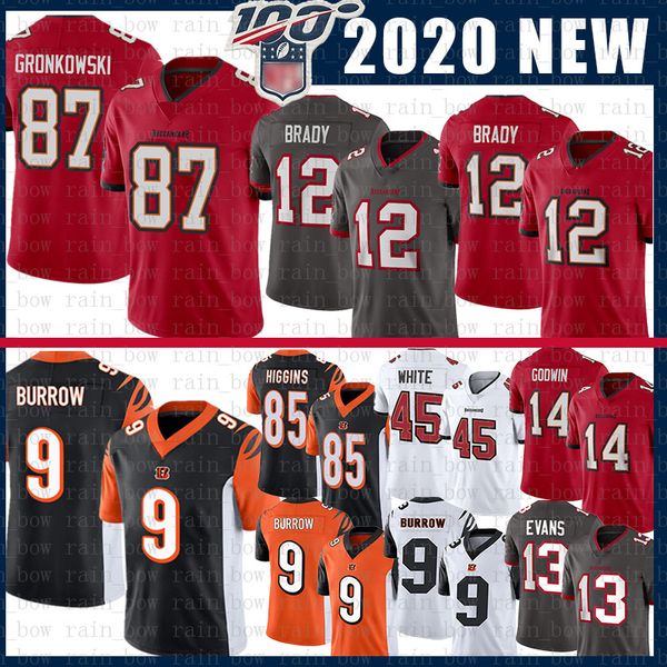 9 joe burrow 12 tom brady rob gronkowski tampa bay jersey tee higgins chris godwin white buccaneers mike evans cincinnati bengal, Black;red
9 joe burrow 12 tom brady rob gronkowski tampa bay jersey tee higgins chris godwin white buccaneers mike evans cincinnati bengal, Black;red
