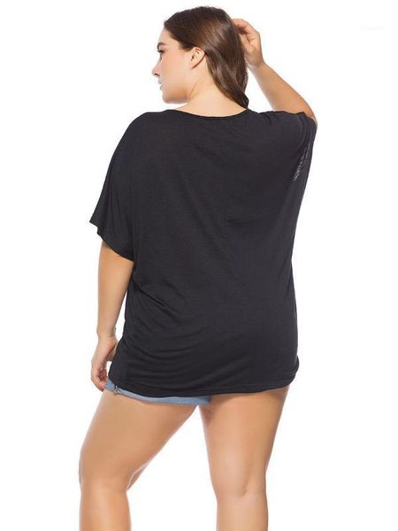 round neck cotton blend batwing sleeve tshirts womens summer puls size women clothing loose designer shirt, White
round neck cotton blend batwing sleeve tshirts womens summer puls size women clothing loose designer shirt, White