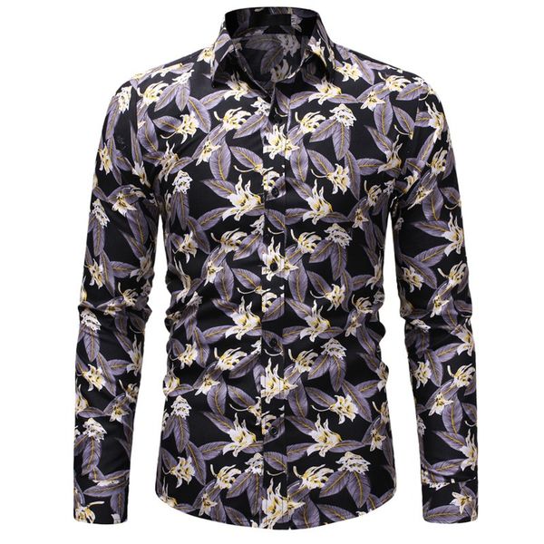 Mens Fashion Florals Print Shirt Casual Man Long Sleeved Slim Fit Tops Streetwear Cotton Dress Shirts Plus Size 
Mens Fashion Florals Print Shirt Casual Man Long Sleeved Slim Fit Tops Streetwear Cotton Dress Shirts Plus Size