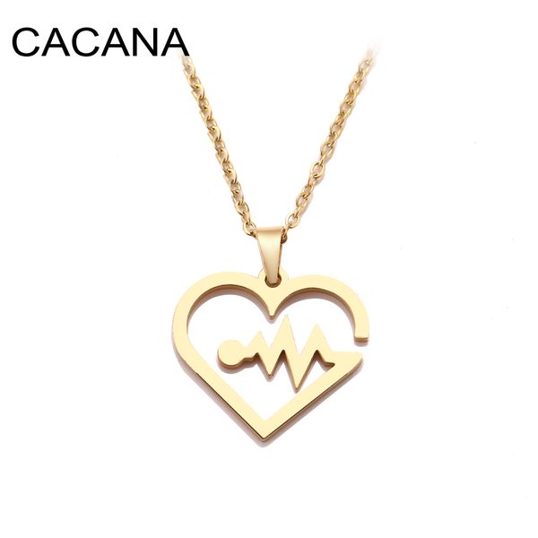 cacana stainless steel necklace for women man electrocardiogram gold and silver color pendant necklace engagement jewelry
cacana stainless steel necklace for women man electrocardiogram gold and silver color pendant necklace engagement jewelry