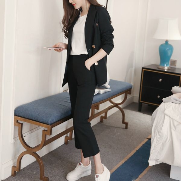 women two piece outfits blazers pants set 2020 spring new fashion casual back elegant office long sleeve suit matching sets, White
women two piece outfits blazers pants set 2020 spring new fashion casual back elegant office long sleeve suit matching sets, White