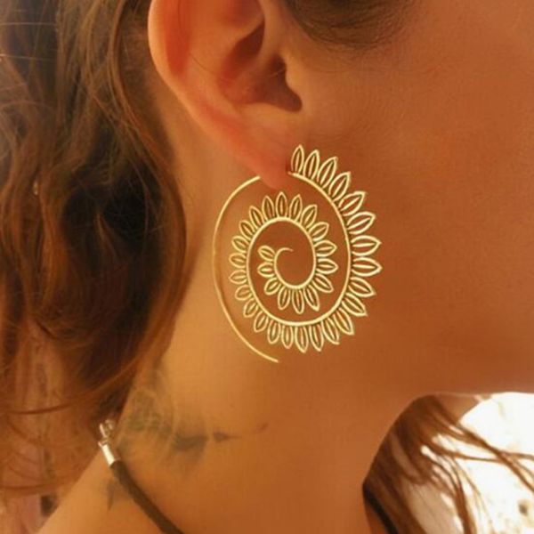 e0447 ethnic jewelry swirl hoop earring for women brincos gold color geometric earrings steampunk style statement party jewelry, Golden;silver
e0447 ethnic jewelry swirl hoop earring for women brincos gold color geometric earrings steampunk style statement party jewelry, Golden;silver