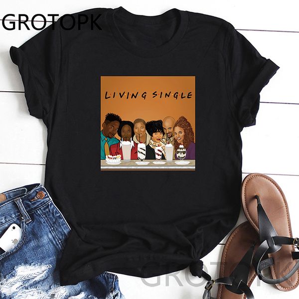 living single t-shirt women simple design print t shirts women's arrival summer style short sleeve women t-shirt, White
living single t-shirt women simple design print t shirts women's arrival summer style short sleeve women t-shirt, White