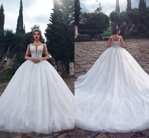 luxury crystals ball gown arabic wedding dresses 2019 vintage lace sequined beaded plus size muslim dubai vestido de novia bridal gowns, White
luxury crystals ball gown arabic wedding dresses 2019 vintage lace sequined beaded plus size muslim dubai vestido de novia bridal gowns, White