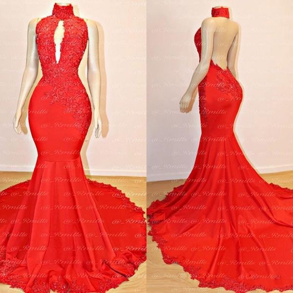 2020 red prom dresses mermaid high neck applique lace evening gowns hollow out cocktail party dresses red carpet dress formal gown, Black
2020 red prom dresses mermaid high neck applique lace evening gowns hollow out cocktail party dresses red carpet dress formal gown, Black