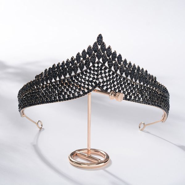 baroque vintage black crystal leaf bridal tiaras crown rhinestone pageant diadem veil tiara headbands wedding hair accessories, Golden;white 
baroque vintage black crystal leaf bridal tiaras crown rhinestone pageant diadem veil tiara headbands wedding hair accessories, Golden;white