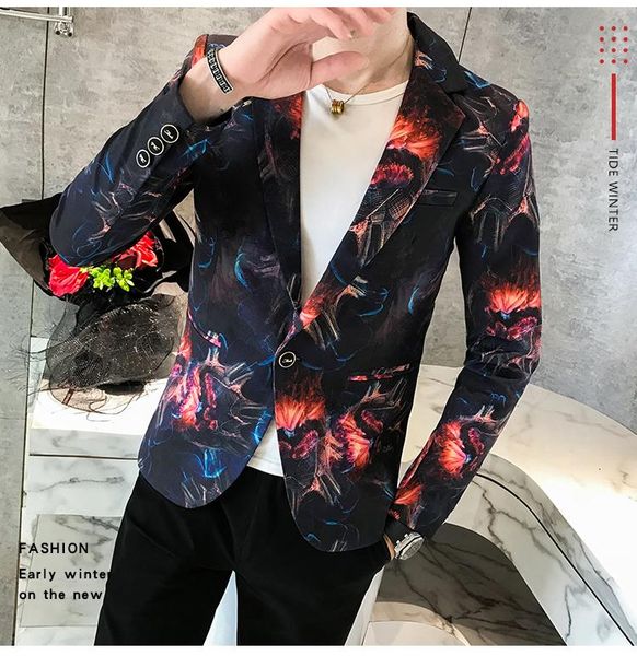 mens blazer jacket gold blue flowers red floral blazers men suits slim wedding suits for men, White;black
mens blazer jacket gold blue flowers red floral blazers men suits slim wedding suits for men, White;black
