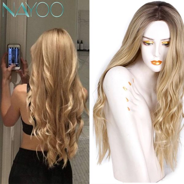 synthetic wigs nayoo hair long blonde to platinum ombre for women glueless wavy cosplay heat resistant daily wig, Black
synthetic wigs nayoo hair long blonde to platinum ombre for women glueless wavy cosplay heat resistant daily wig, Black