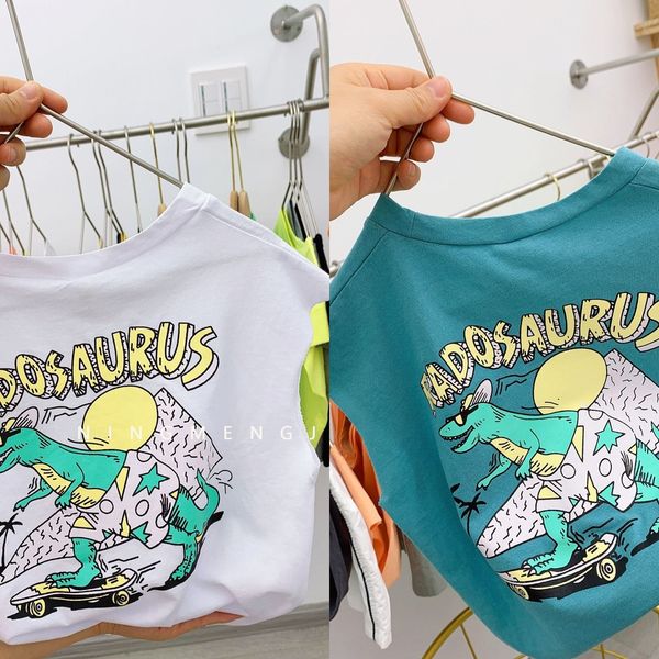 2020 medium and small children's clothing cartoon printed children's clothing vest t-shirt thin cotton short sleeve vest top, Blue
2020 medium and small children's clothing cartoon printed children's clothing vest t-shirt thin cotton short sleeve vest top, Blue