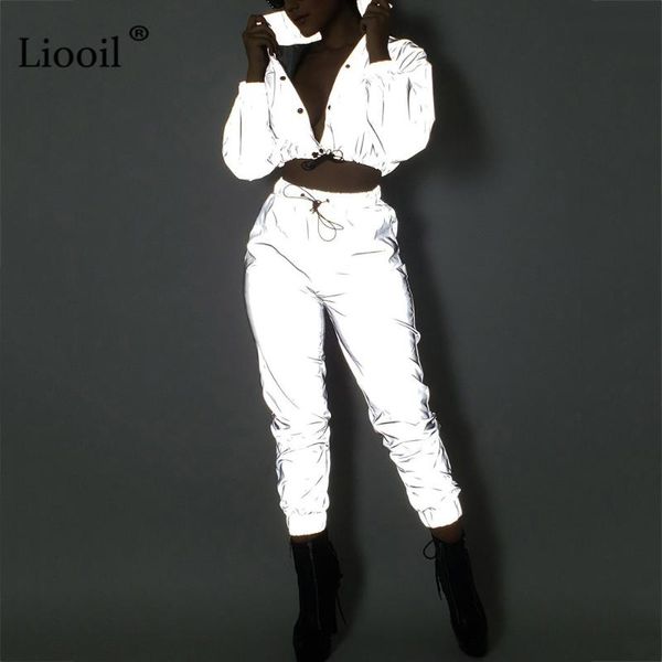 liooil gray reflective two piece outfits set tracksuit women clothes 2020 long sleeve button up and pants matching sets, White
liooil gray reflective two piece outfits set tracksuit women clothes 2020 long sleeve button up and pants matching sets, White