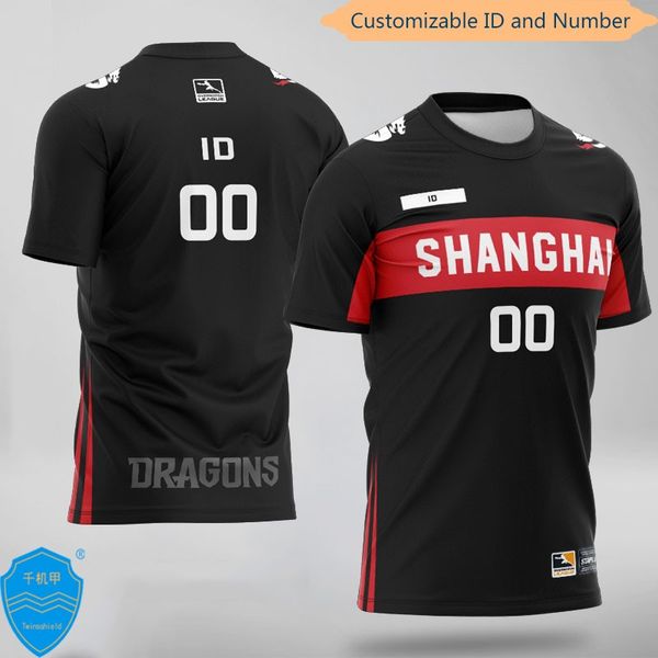 e-sports player uniform jersey shanghai dragons team t-shirts custom id fans clothes oversized t shirt clothing for men women, White;black
e-sports player uniform jersey shanghai dragons team t-shirts custom id fans clothes oversized t shirt clothing for men women, White;black