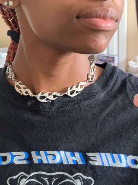 2019 new arrivals harajuku streetwear flame necklace punk accessory rock chain choker necklaces, Golden;silver
2019 new arrivals harajuku streetwear flame necklace punk accessory rock chain choker necklaces, Golden;silver