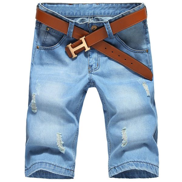 men's jeans size 28-42 summer men light blue distressed scratched straight casual knee length zipper ripped short jean homme
men's jeans size 28-42 summer men light blue distressed scratched straight casual knee length zipper ripped short jean homme