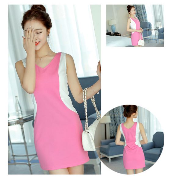 rose red pure color dress with short sleeves, Black;gray
rose red pure color dress with short sleeves, Black;gray