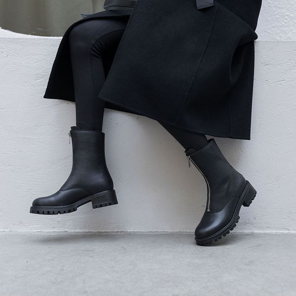 genuine leather with short boots 2019 skinny boots with cowhide flat bottom woman, Black
genuine leather with short boots 2019 skinny boots with cowhide flat bottom woman, Black