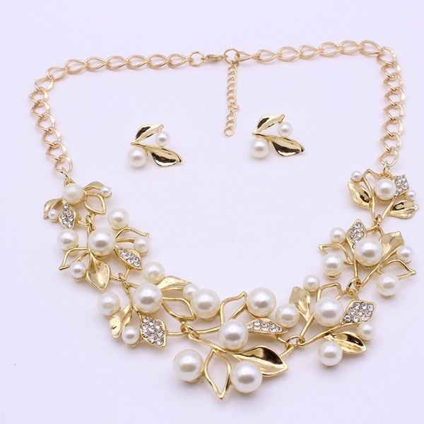 fashion pearl jewelry african charm bridal jewelry set leaf shape shape necklace crystal earrings for women fashion necklace, Silver
fashion pearl jewelry african charm bridal jewelry set leaf shape shape necklace crystal earrings for women fashion necklace, Silver
