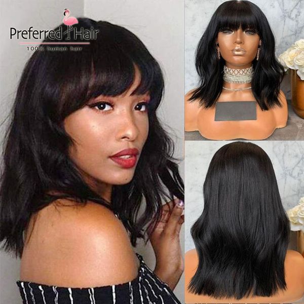 preferred 12 inch natural wave lace front human hair wigs with bangs brazilian remy hd transparent lace wigs for black women, Black;brown
preferred 12 inch natural wave lace front human hair wigs with bangs brazilian remy hd transparent lace wigs for black women, Black;brown