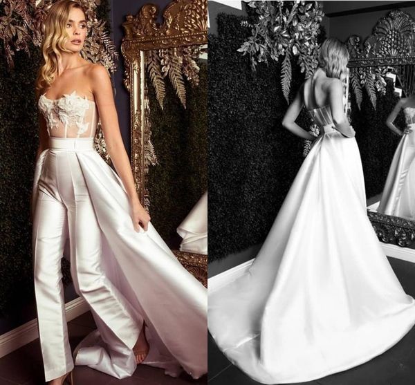 2020 amazing detachable train wedding dresses strapless floral lace applique see though party dress for bride wedding guest dress new, White
2020 amazing detachable train wedding dresses strapless floral lace applique see though party dress for bride wedding guest dress new, White