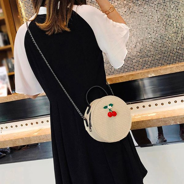 women straw shoulder bag vintage women crossbody bags simple weave round tote cherry pandent chain handbags shoulder bag bolsas
women straw shoulder bag vintage women crossbody bags simple weave round tote cherry pandent chain handbags shoulder bag bolsas
