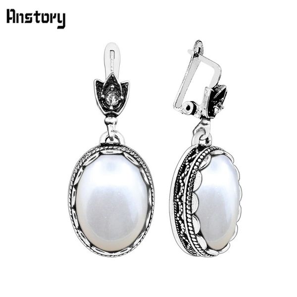 anstory pearl earrings for women double layer flower pendant hook antique silver plated fashion jewelry te288
anstory pearl earrings for women double layer flower pendant hook antique silver plated fashion jewelry te288
