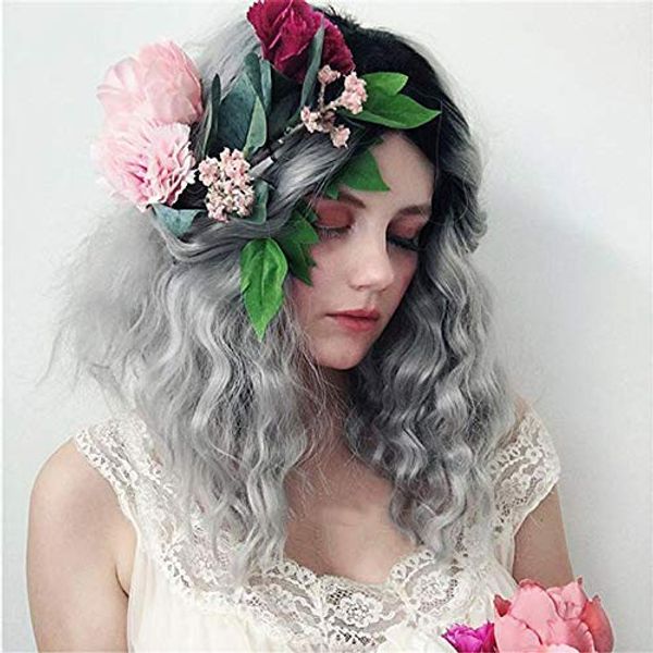 rongduoyi synthetic fiber hair wigs ombre grey heat fiber fashion brazilian hair short bob wave wigs lace front for women, Black
rongduoyi synthetic fiber hair wigs ombre grey heat fiber fashion brazilian hair short bob wave wigs lace front for women, Black
