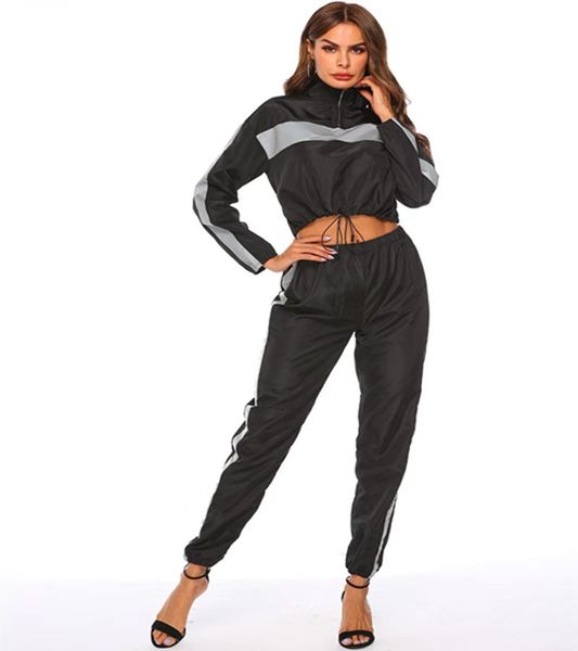 spot 2019 spring style european and american street trendsetter sports women's suit reflective luminous fluorescent nightclub, Gray
spot 2019 spring style european and american street trendsetter sports women's suit reflective luminous fluorescent nightclub, Gray