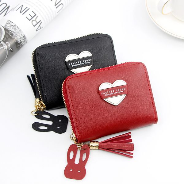women's wallet short cartoon sweet love big capacity little girl zipper bag fashion purse, Red;black
women's wallet short cartoon sweet love big capacity little girl zipper bag fashion purse, Red;black