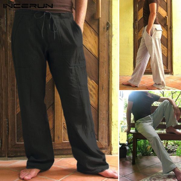 incerun street casual men solid color straight leg pants loose fashion elastic waist sweatpants joggers mens cotton trousers, Black
incerun street casual men solid color straight leg pants loose fashion elastic waist sweatpants joggers mens cotton trousers, Black