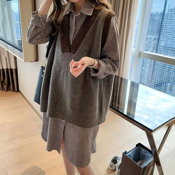 women patchwork korean style knitted vests all-match students retro pullover casual leisure womens sweater vest large size, Black;white
women patchwork korean style knitted vests all-match students retro pullover casual leisure womens sweater vest large size, Black;white