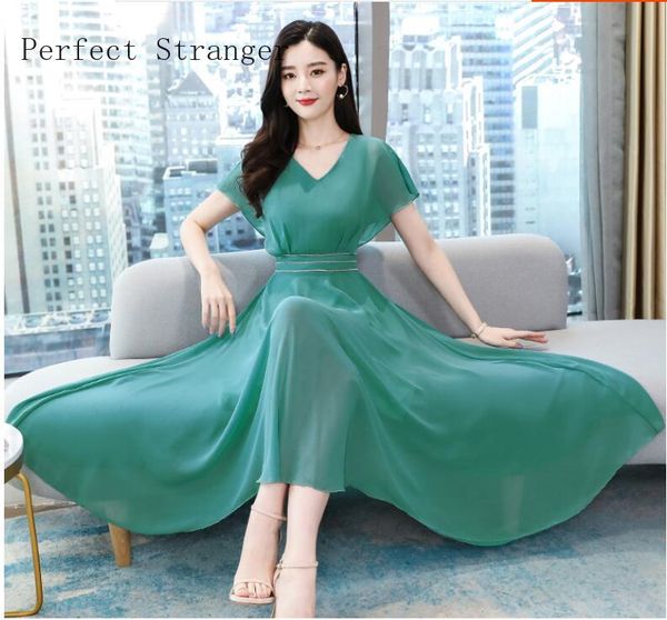 2020 new arrival v collar short sleeve chiffon women long dress plus size, Black;gray
2020 new arrival v collar short sleeve chiffon women long dress plus size, Black;gray